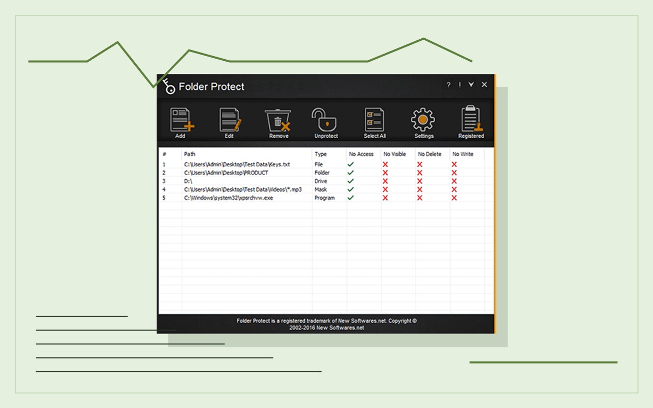 Folder Protect main console interface for booth artwork testing